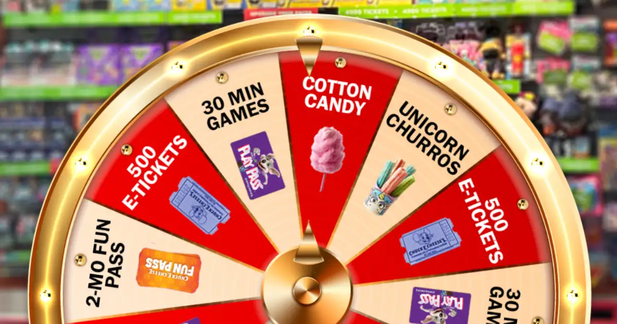 Chuck E. Cheese: Free Spin to Win 1 Awesome Prize!