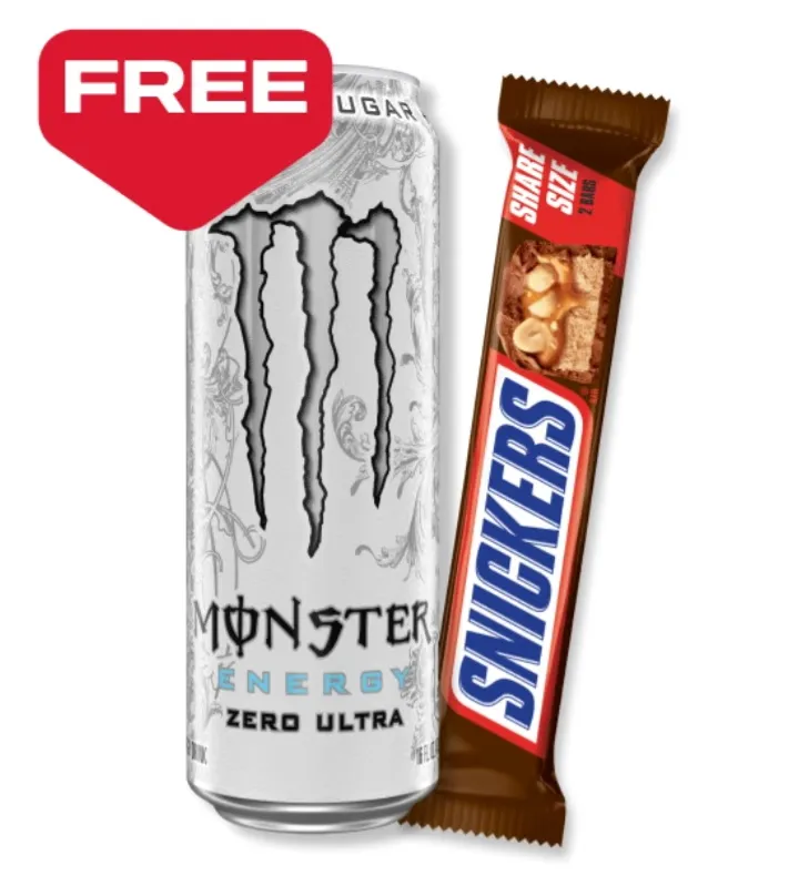 Free 16oz Monster + Snickers, M&Ms or Twix at Pilot &Flying J!