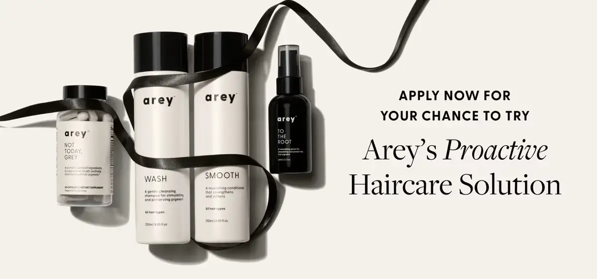 Free 3-Month Supply of Arey Haircare: Growth & Grey Prevention