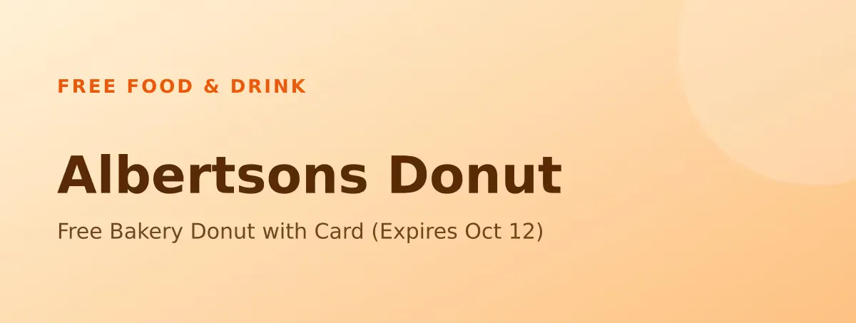Free Albertsons Donut: Free Bakery Donut with Card (Expires Oct 12)