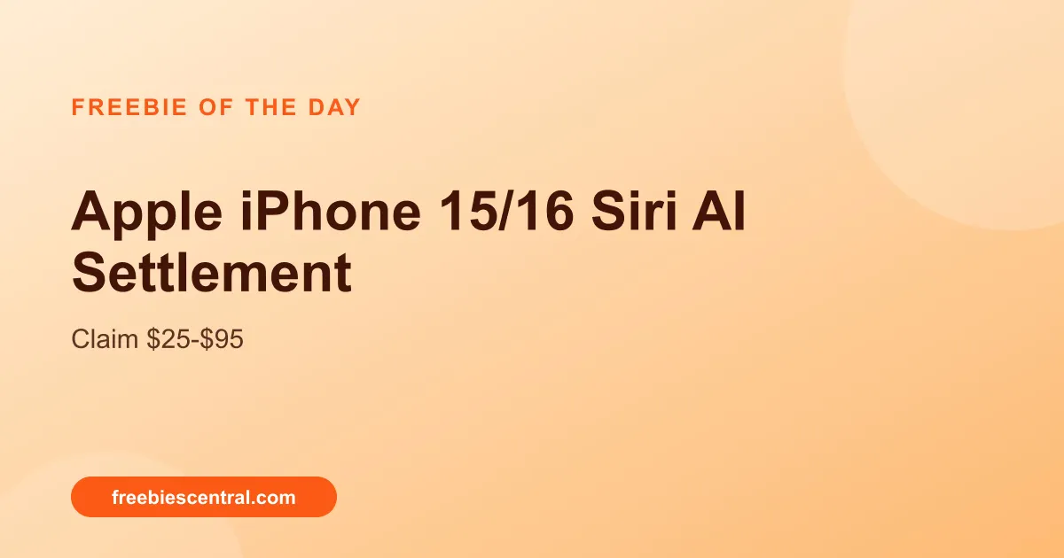 Free Apple iPhone 15/16 Siri AI Settlement: Claim $25-$95!
