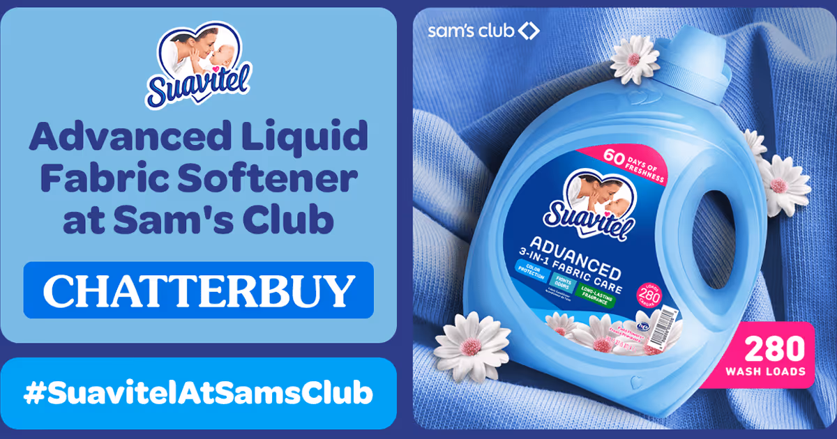 Free Apply to be a Suavitel Advanced Liquid Fabric Softener at Sam’s Club Chatterbuy with Ripple Street!