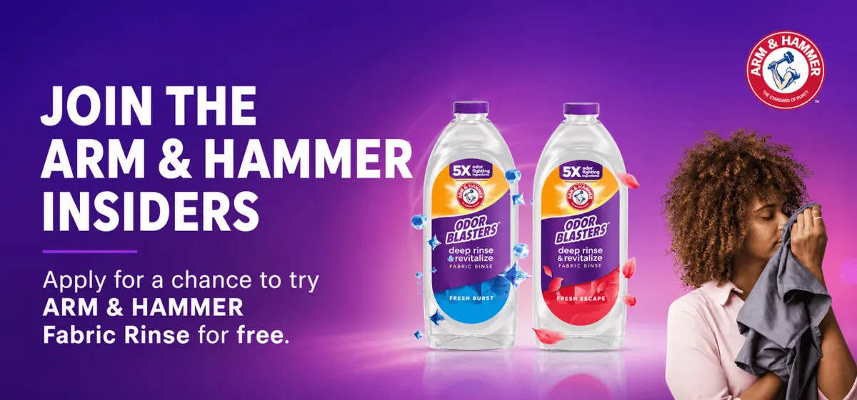 Free ARM & HAMMER Fabric Rinse: Win a Free Sample & Beat Odors!