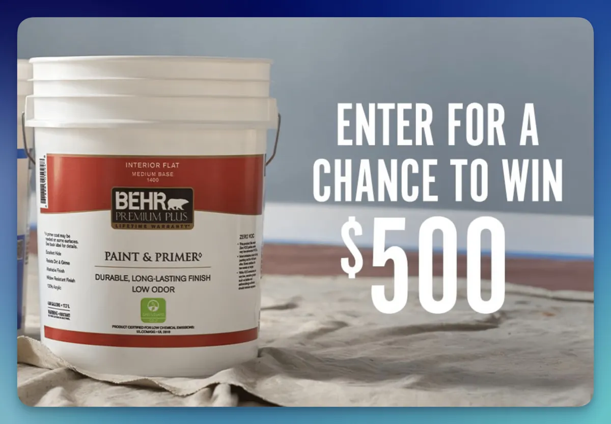 Free Behr & Kilz Pro Paints Sweepstakes: Win 4 $500 Home Depot Gift Cards!