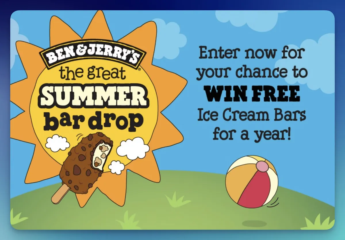 Free Ben & Jerry’s Golden Stick-et Sweepstakes: Win 52 Bars!