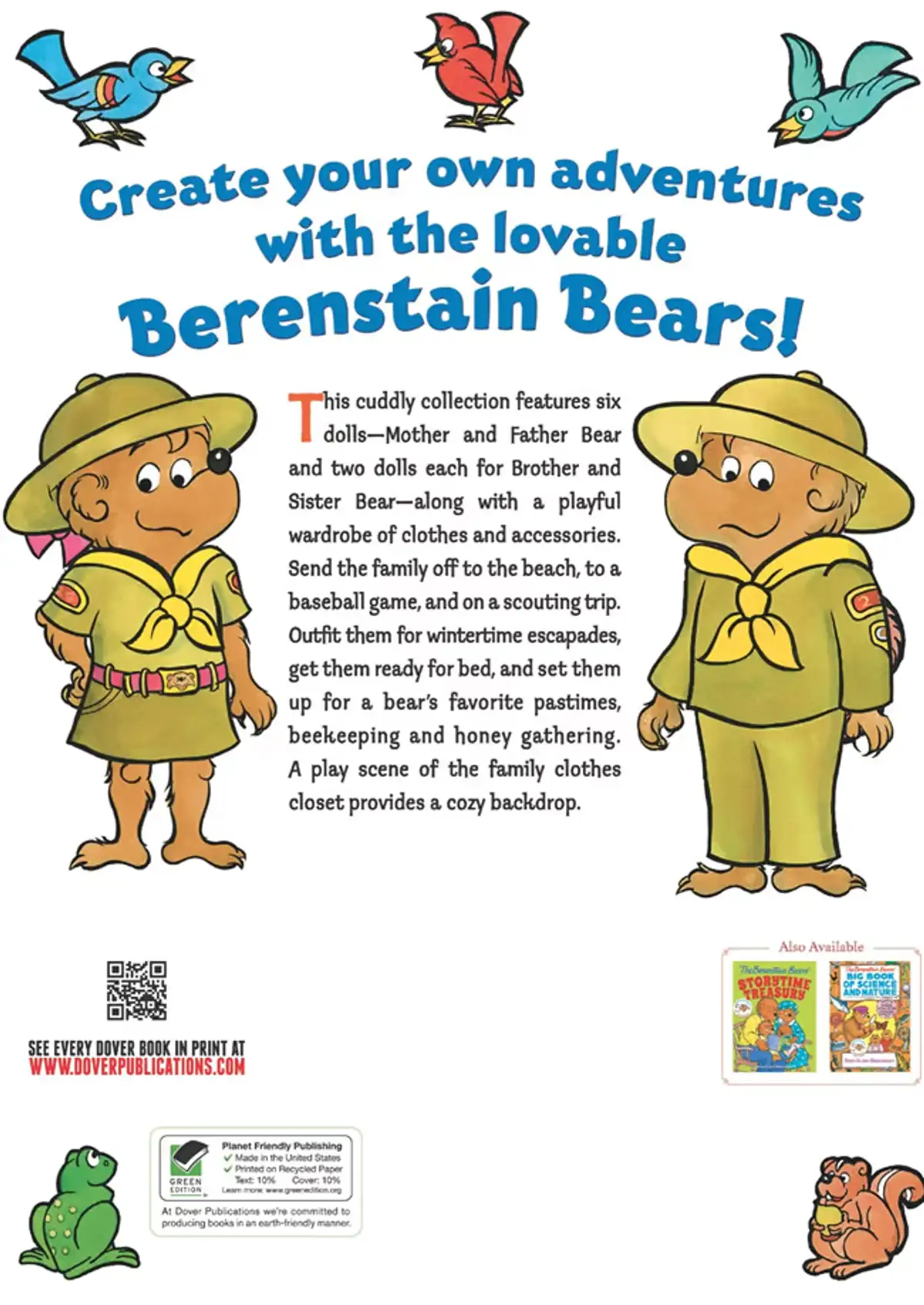 Free Berenstain Bears Paper Dolls: 6 Dolls & 10 Sets of Clothes