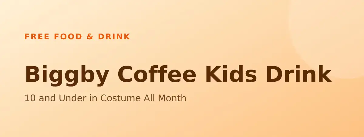 Free Biggby Coffee Kids Drink: 10 and Under in Costume All Month