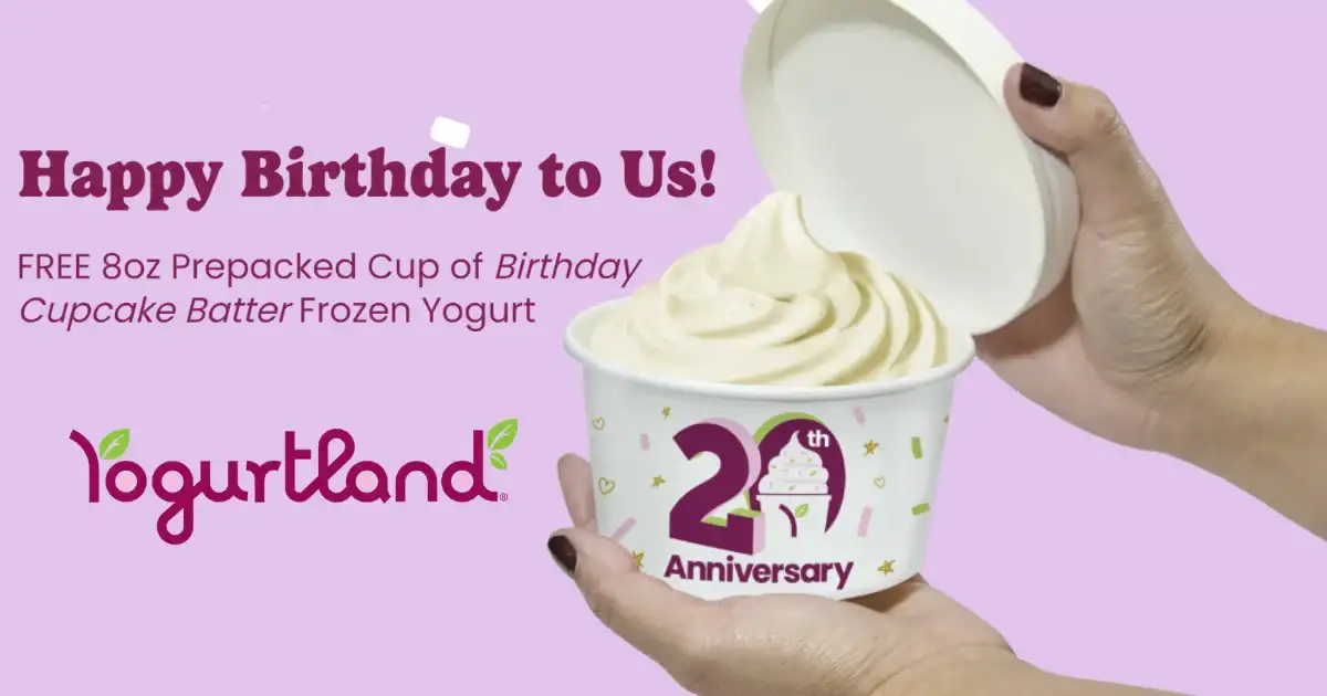 Free Birthday Cupcake Batter Froyo at Yogurtland: Get 1 FREE Cup!