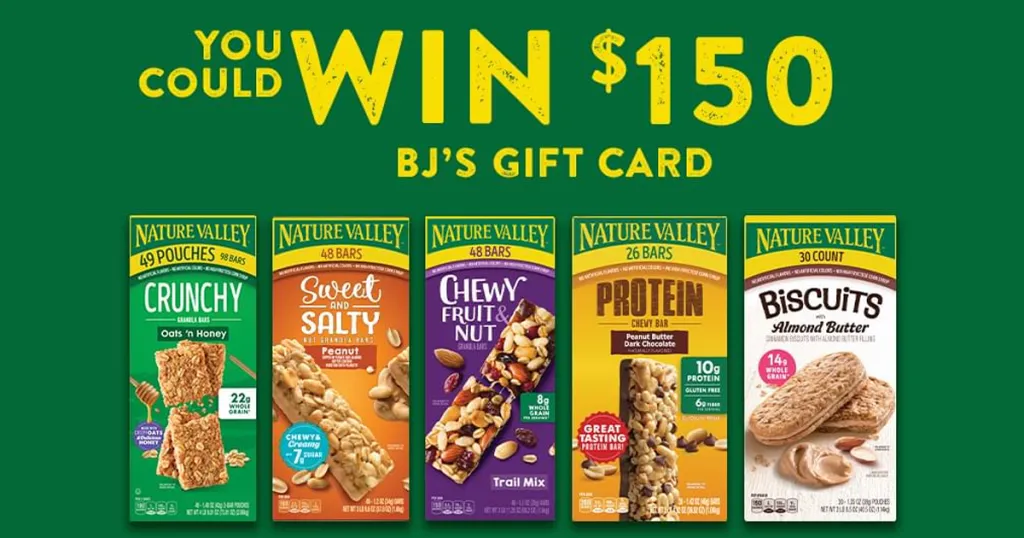Free BJ's Gift Card! 247 Winners in Nature Valley Sweepstakes