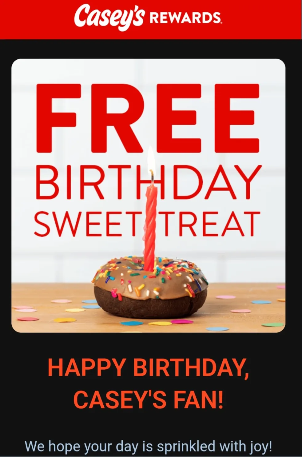 Free Casey's Cookie or Donut: Birthday Treat Every Year!