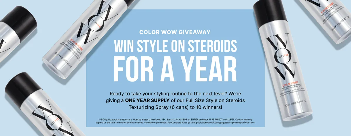 Free Color Wow Style On Steroids Spray: 1-Year Texturizing!