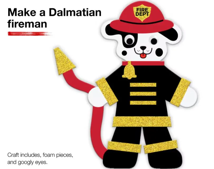 Free Dalmatian Fireman Kid Craft at JCPenney! 10% Off!
