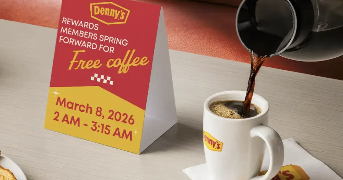 Free Denny's Coffee: Get 1 FREE Cup + Win Coffee for a Year!
