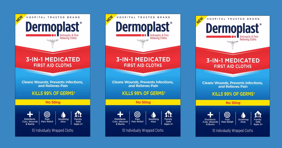 Free Dermoplast 3-in-1 Medicated First Aid Cloths: Get Yours Now!