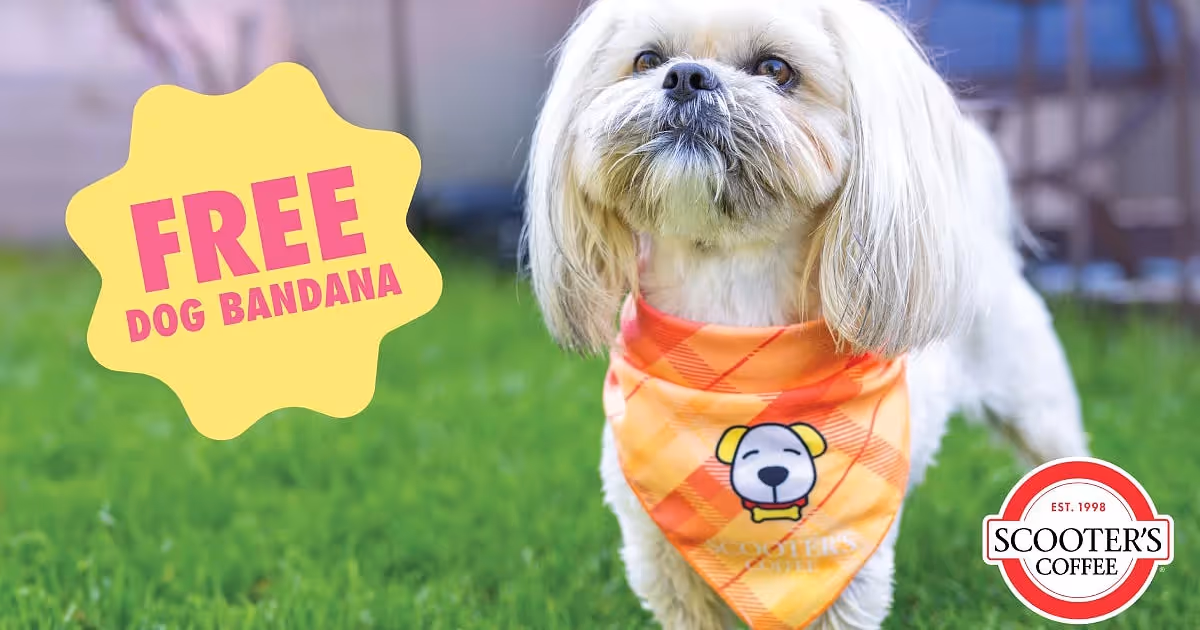 Free Dog Bandana & Pup Cup: 2 Scooters Coffee Deals