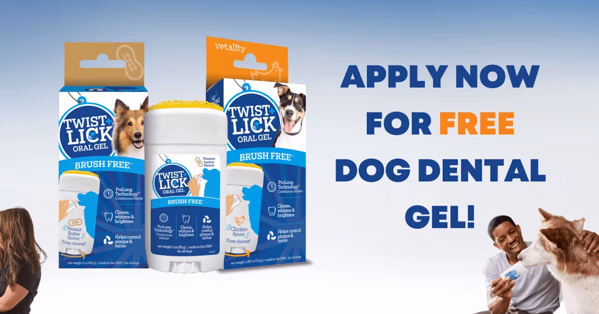 Free Dog Dental Gel Sample: 1 Amazing Twist+Lick Deal
