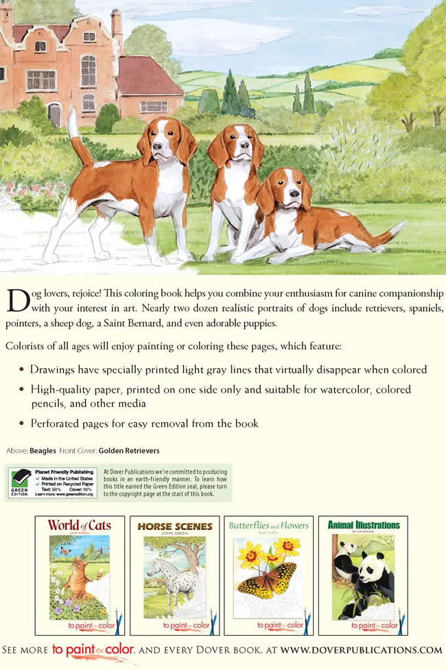 Free Dover Adult Coloring Pages: Dogs to Paint or Color