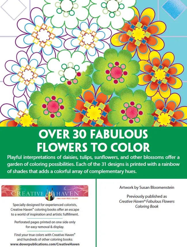 Free Dover Fabulous Flowers: 4 Printable Pages to Color!