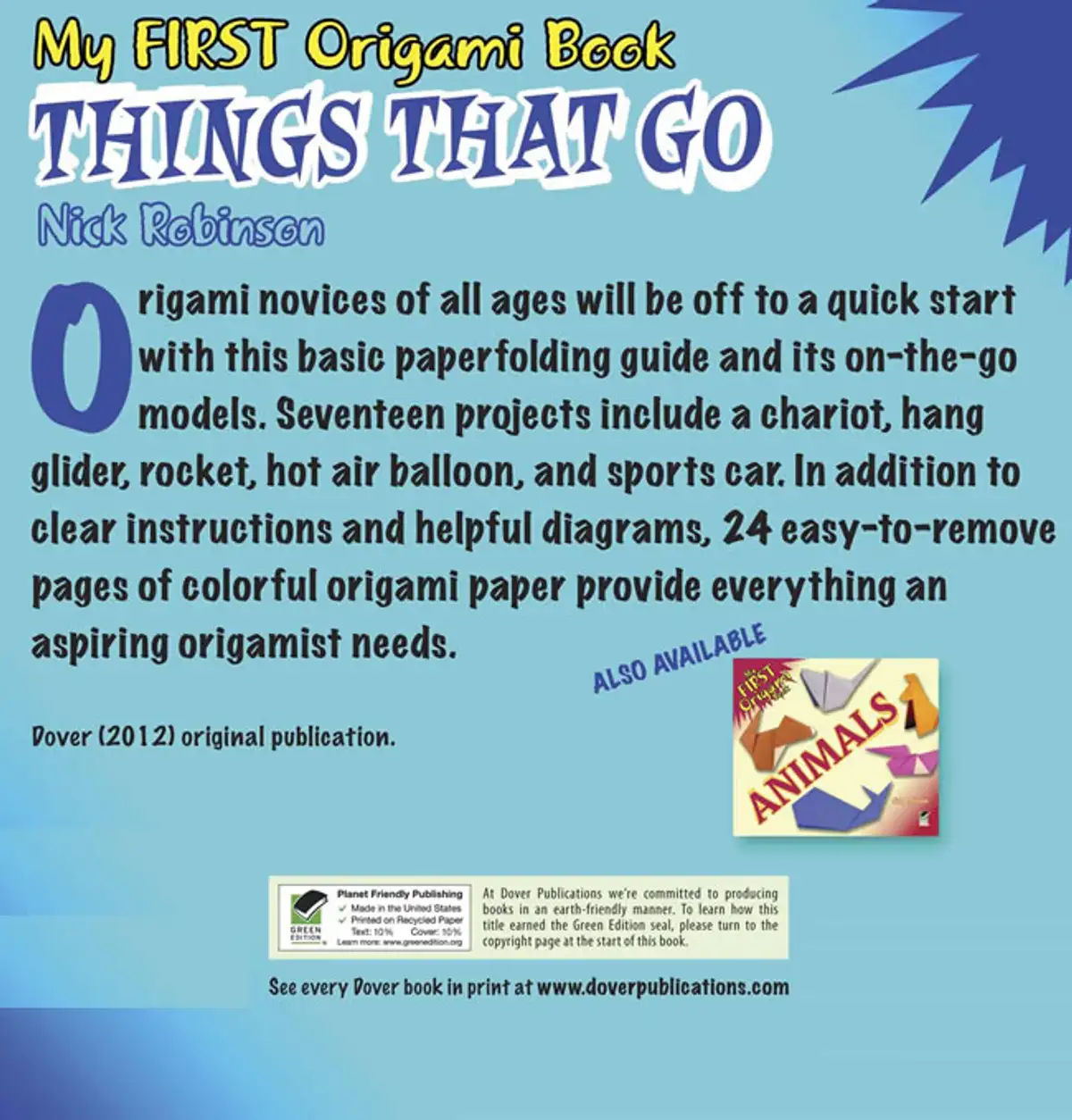 Free Dover Origami Van & Space Shuttle: Print & Fold Fun!