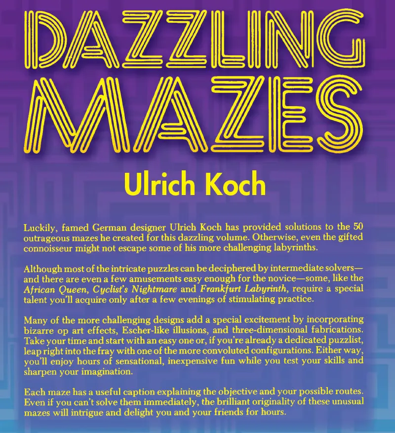 Free Dover Printable Mazes: 4 Dazzling Mazes to Print