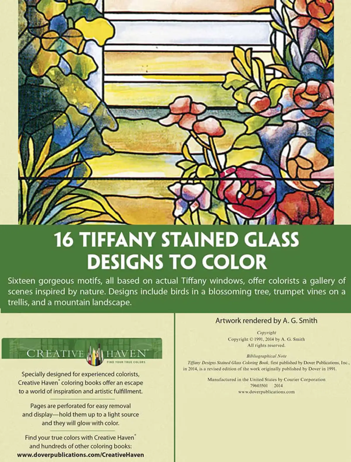 Free Dover Tiffany Stained Glass Coloring: 3 Printable Designs