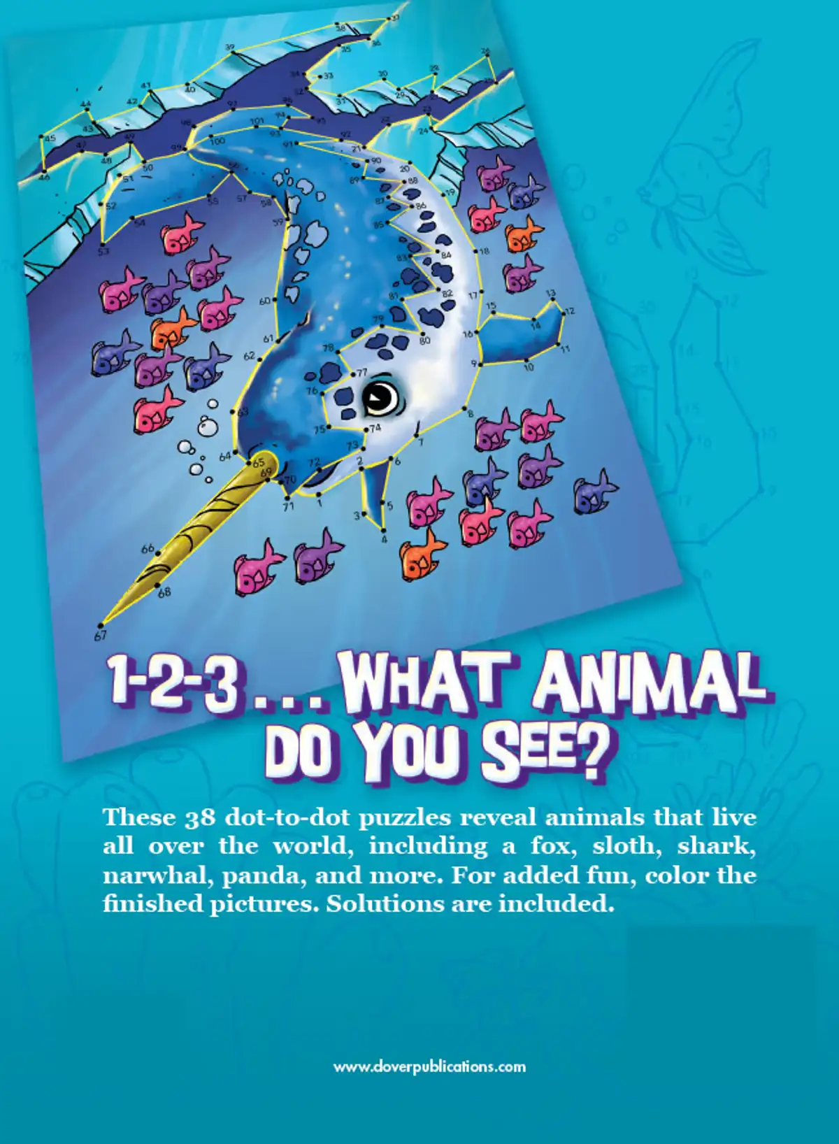 Free Dover Wild Animals Dot-to-Dot (ages 4-8) Printables