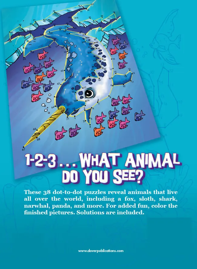 Free Dover Wild Animals Dot-to-Dot (ages 4-8) Printables