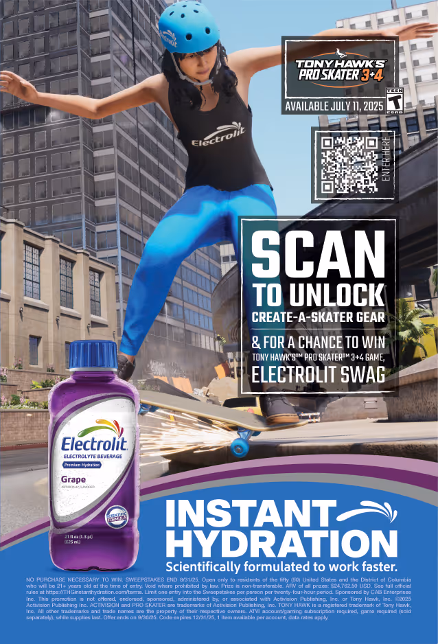 Free Electrolit: Win Tony Hawk Game + 5125 Prizes!