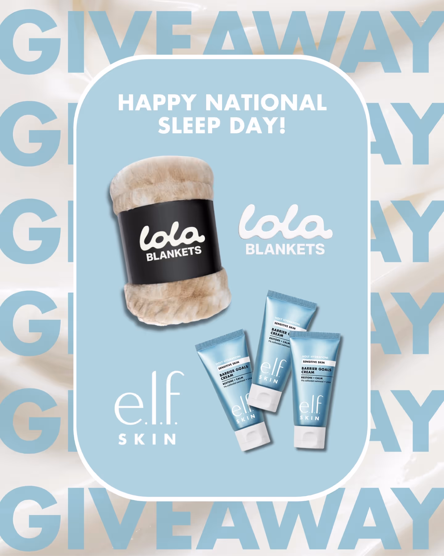 Free E.L.F. SKIN x Lola Blankets Prize Pack: 2 Lucky Winners Score Amazing Cozy Night Routines!