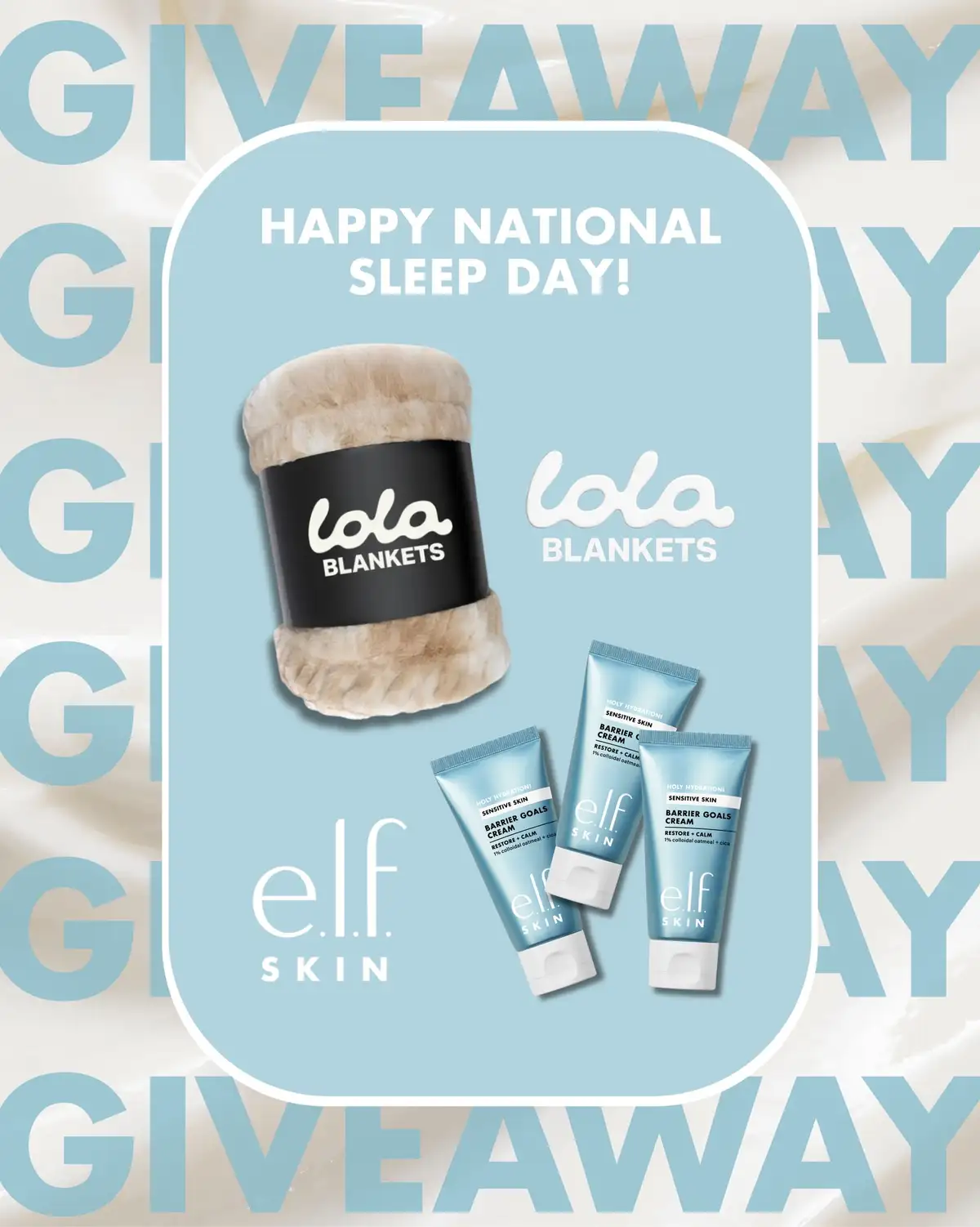 Free E.L.F. SKIN x Lola Blankets Prize Pack: 2 Lucky Winners Score Amazing Cozy Night Routines!