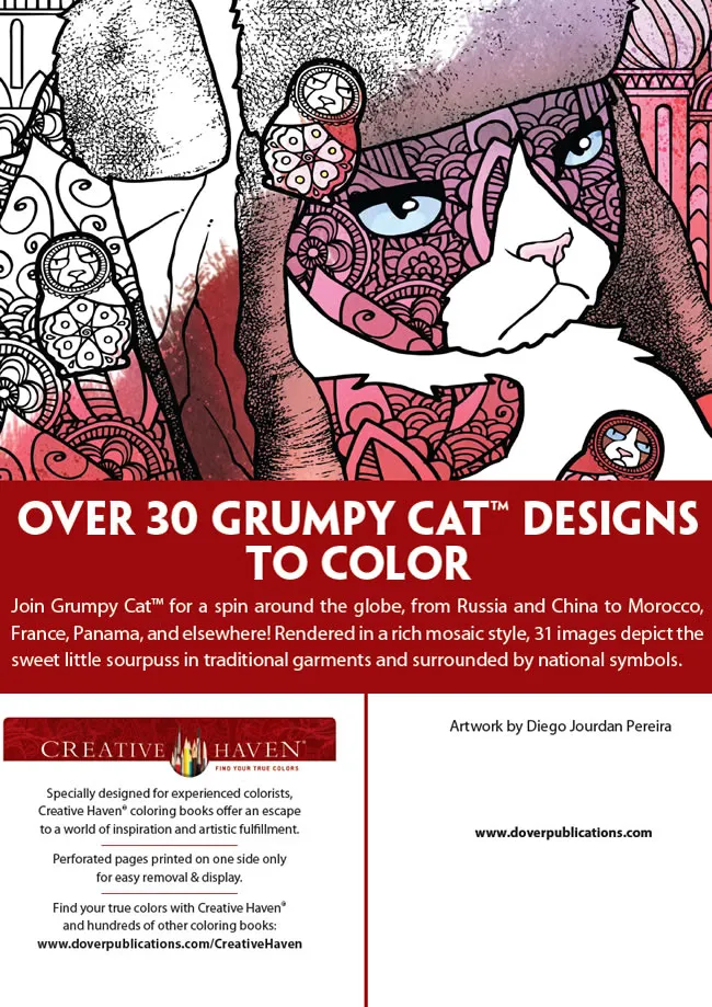 Free Grumpy Cat vs. The World Coloring Pages: 5 Printable!