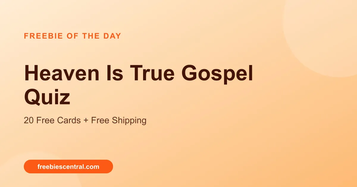 Free Heaven Is True Gospel Quiz: 20 Free Cards + Free Shipping