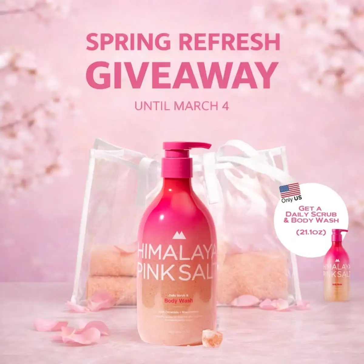 Free Himalayan Pink Salt Daily Scrub & Body Wash: Get 1 FREE + 10% Off Next!