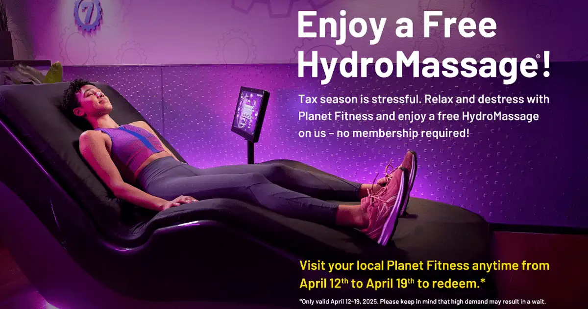 Free HydroMassage: 7 Days Only at Planet Fitness!