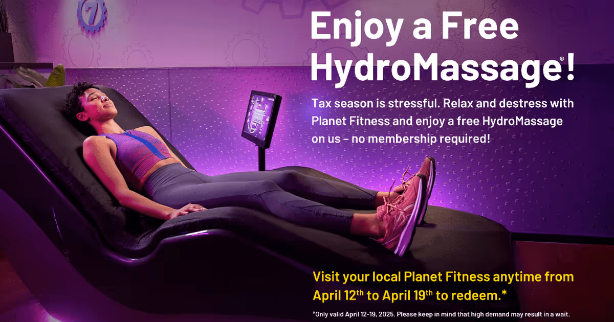 Free HydroMassage: 7 Days Only at Planet Fitness!
