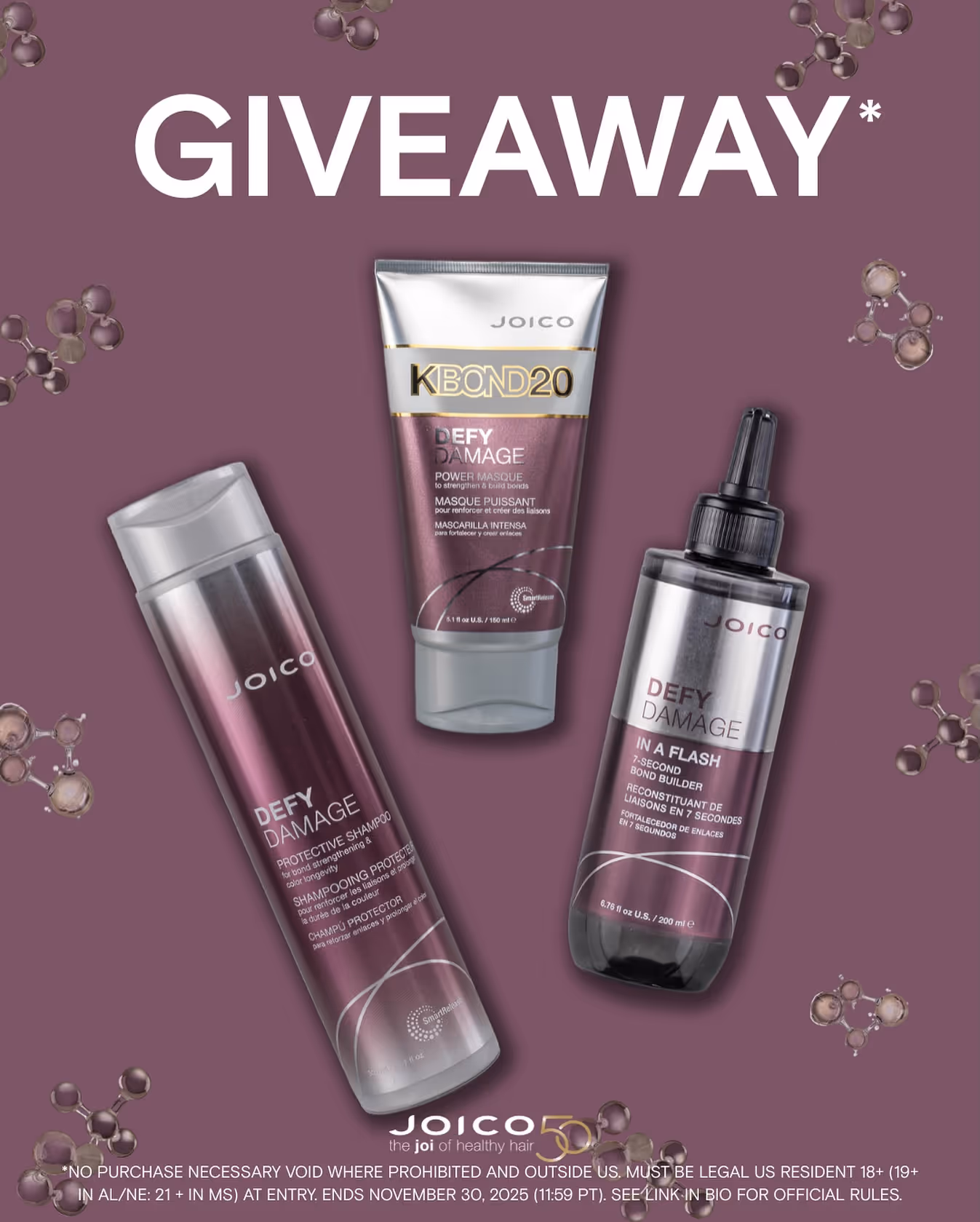 Free Joico Hair Repair: 3-Piece Defy Damage Deal