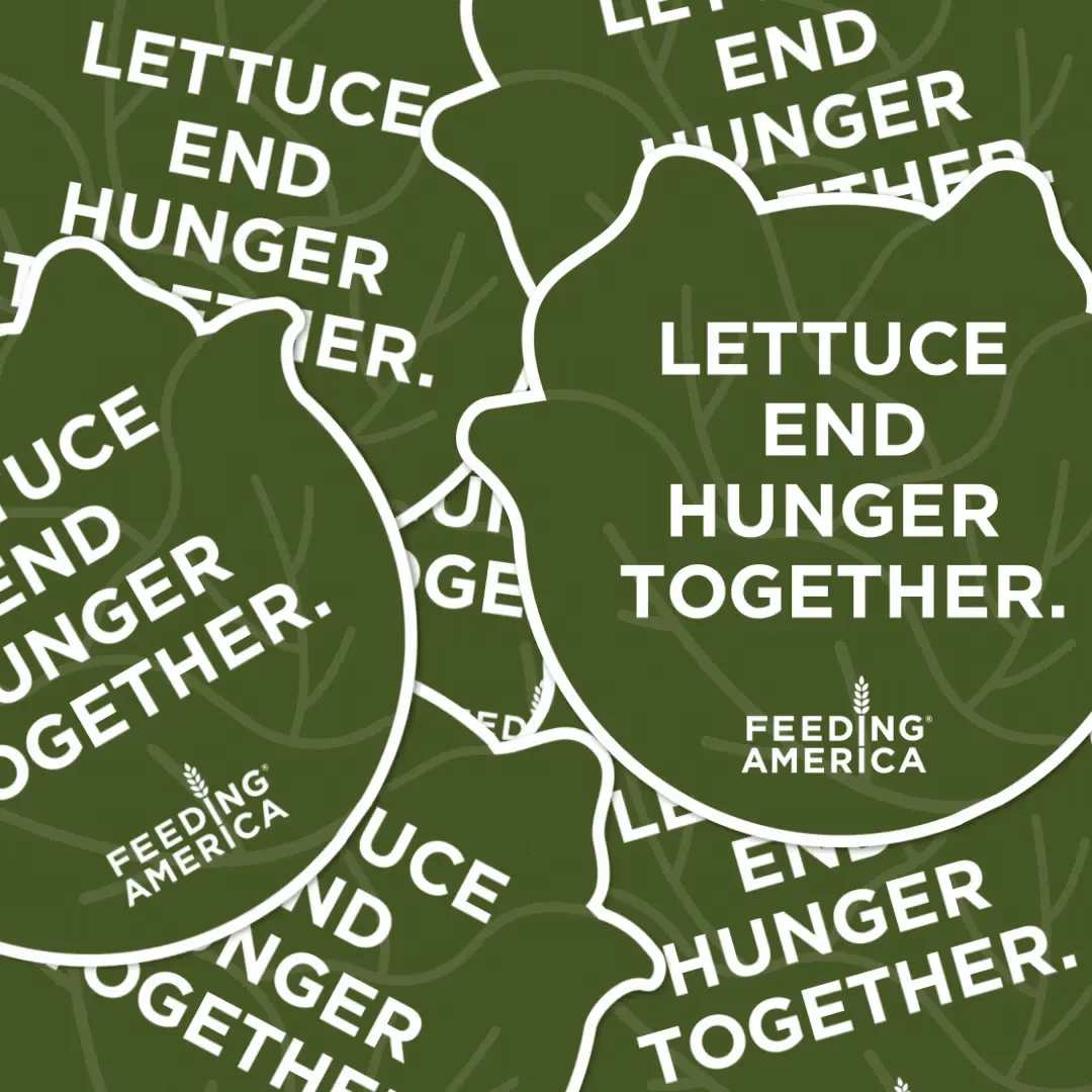 Free Lettuce End Hunger Sticker: Free from Feeding America
