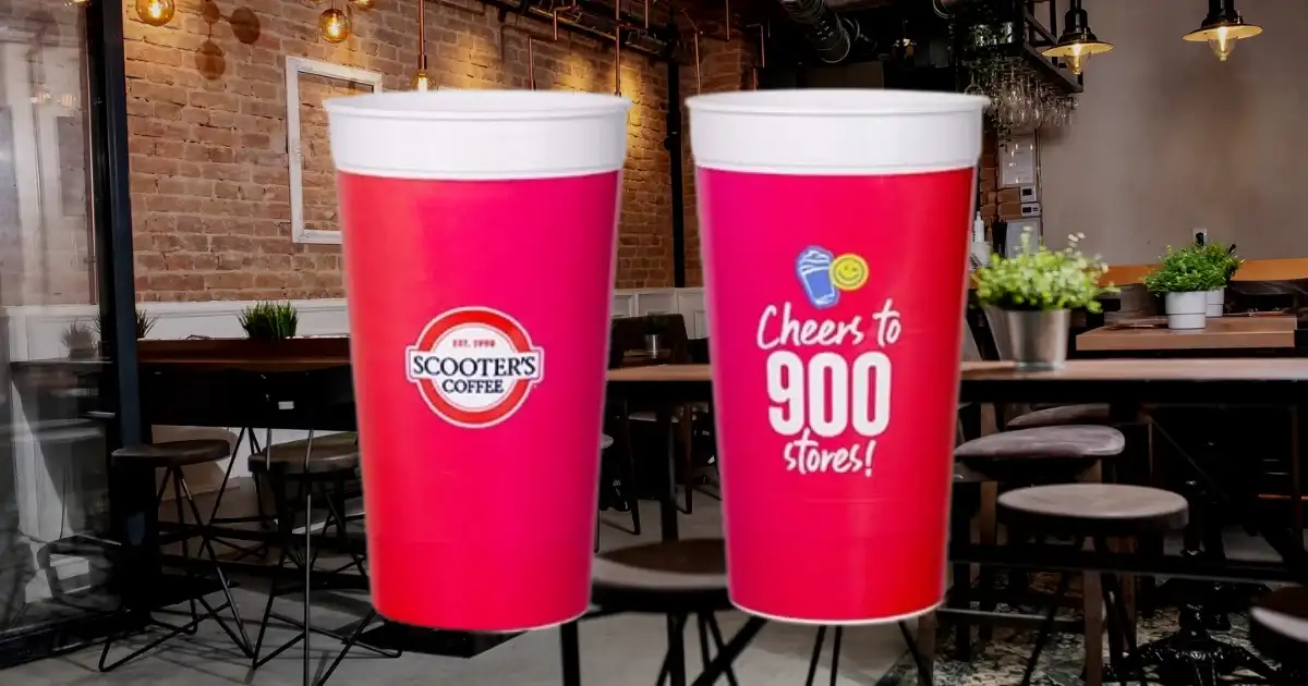 Free Limited-Edition Scooter's Coffee Reusable Cup: 900 Stores Celebration!