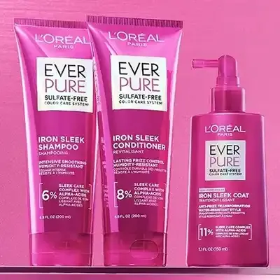 Free L’Oreal EverPure Iron Sleek Pack: 7-Day Frizz Control!