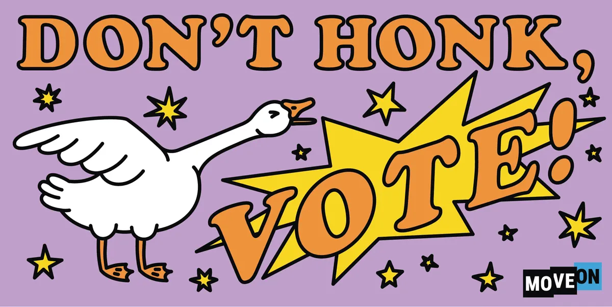 Free MoveOn 'Don’t Honk, Vote!' Sticker – Get Yours Now!
