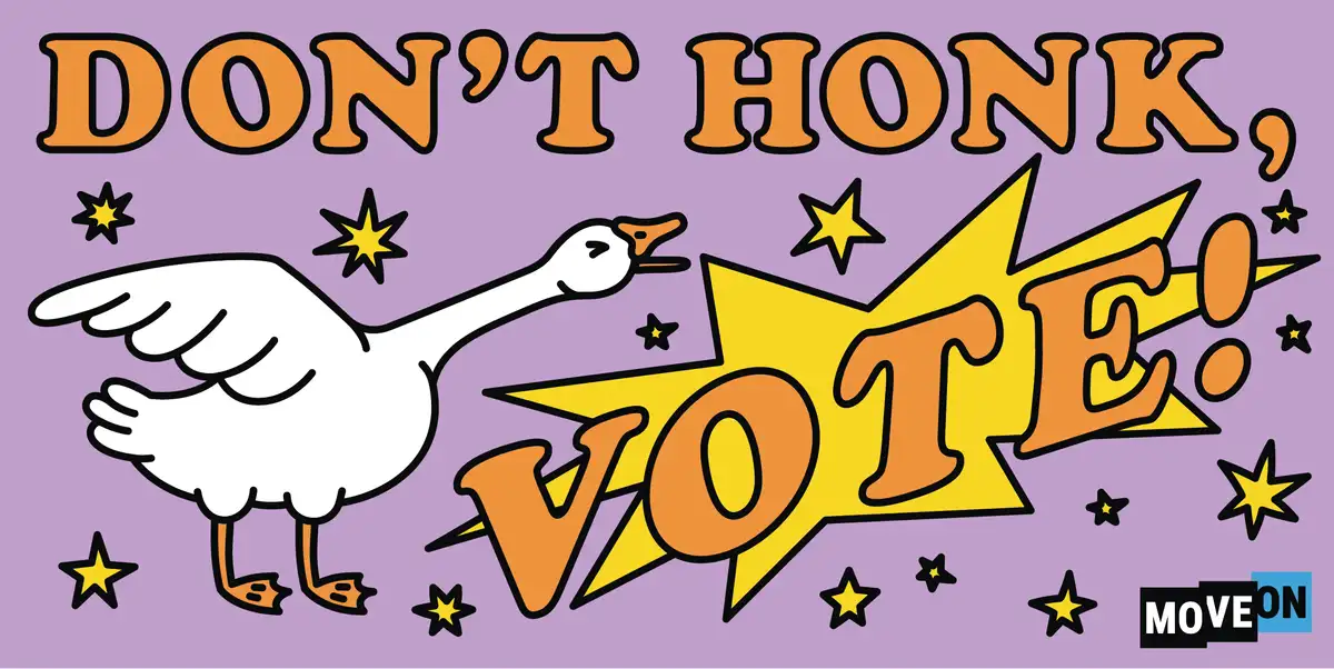 Free MoveOn 'Don’t Honk, Vote!' Sticker – Get Yours Now!