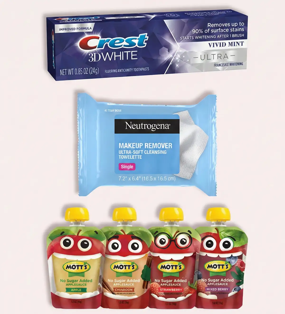 Free Neutrogena Makeup Remover Wipes + Crest 3D White & Mott's Applesauce!