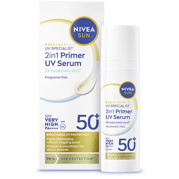 Free NIVEA SUN 2in1 Primer SPF 50+ Sample Pack: 7 Sachets (UK)