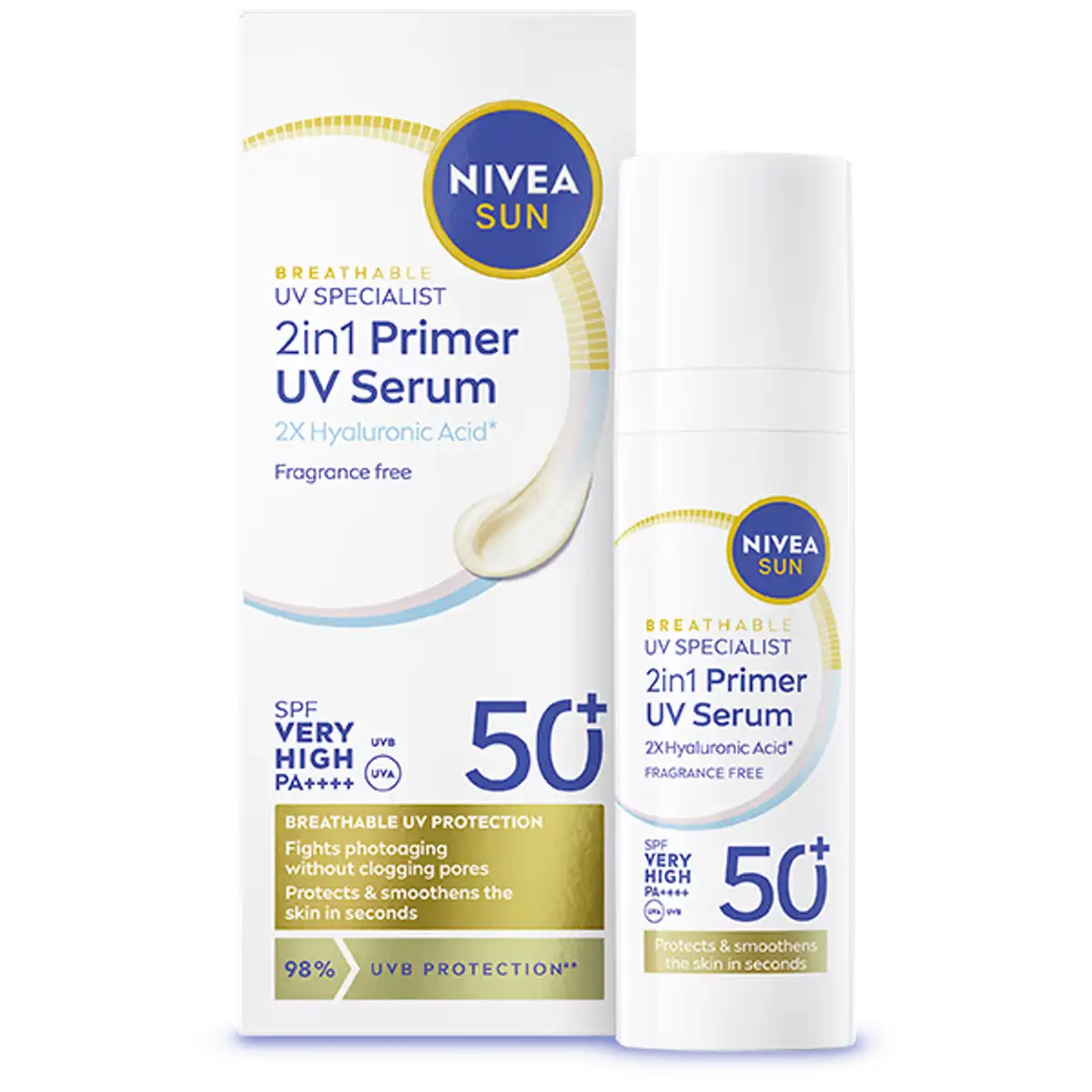 Free NIVEA SUN 2in1 Primer SPF 50+ Sample Pack: 7 Sachets (UK)