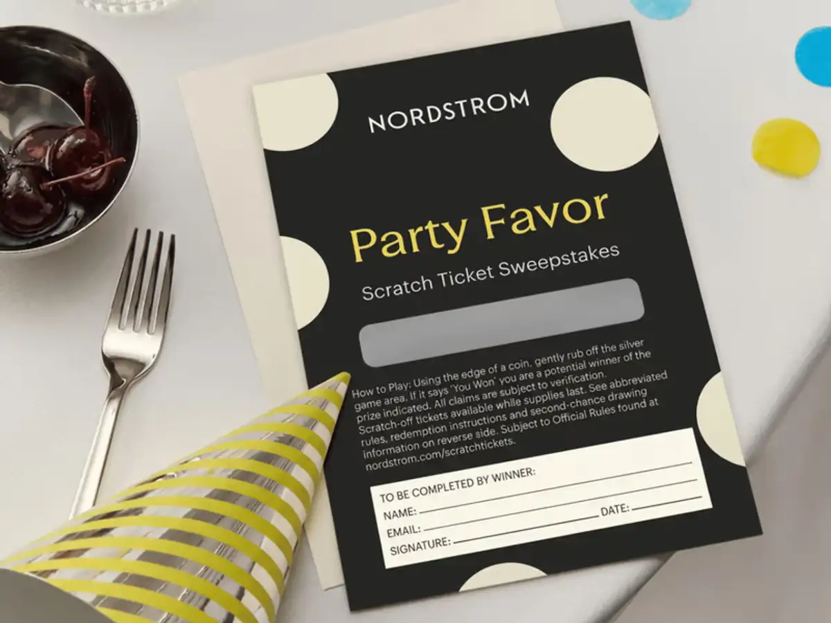 Free Nordstrom Party Favor Scratch & Win Sweepstakes: Win up to $2,000!