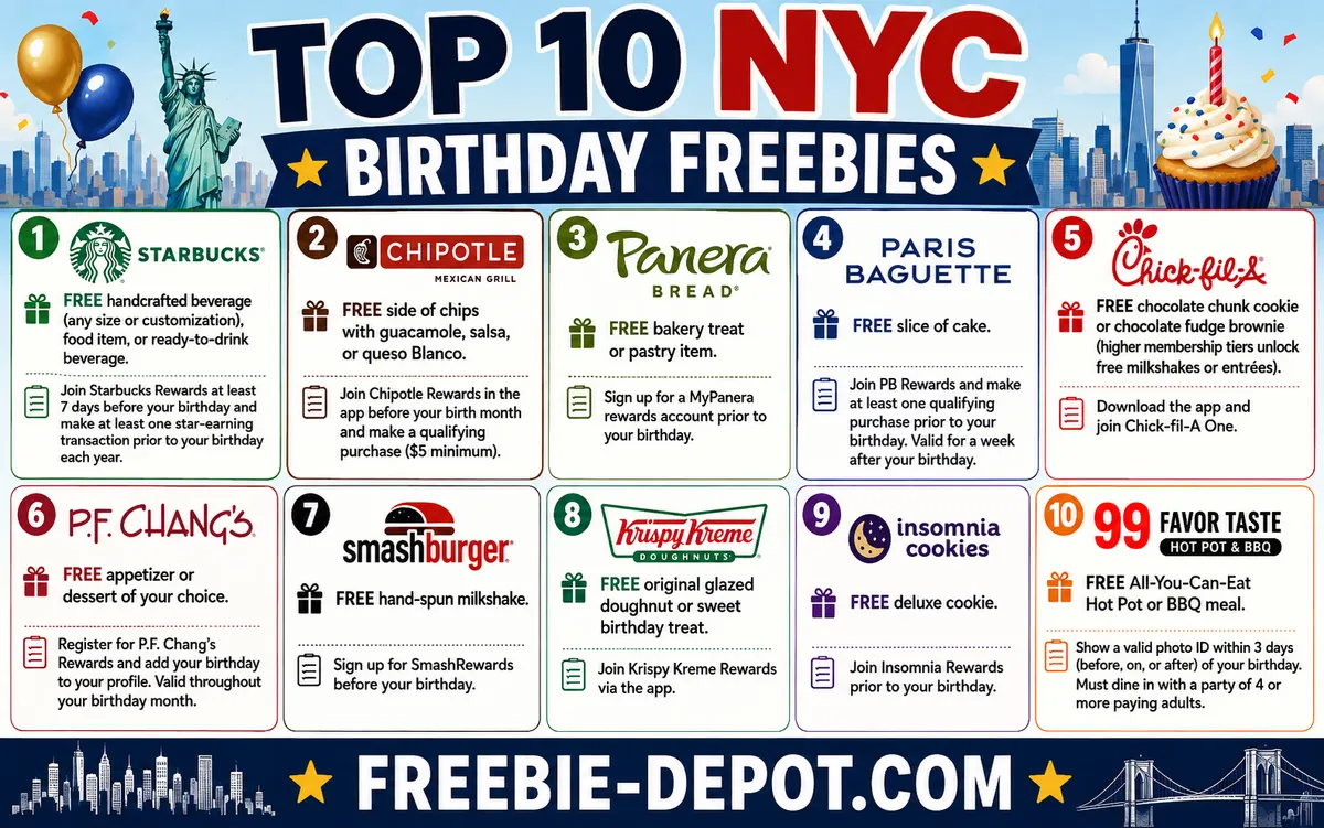 Free NYC Birthday Freebies: Get 10 Amazing Deals on Food & Drinks!