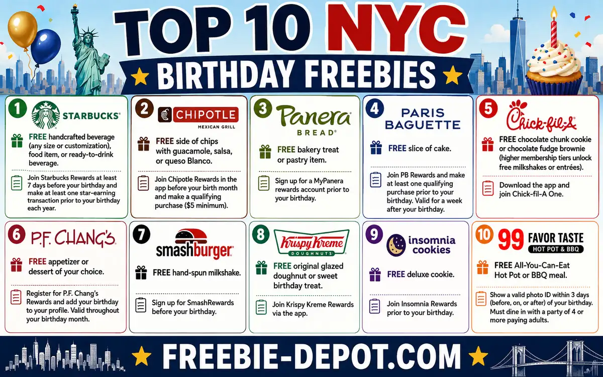 Free NYC Birthday Freebies: Get 10 Amazing Deals on Food & Drinks!