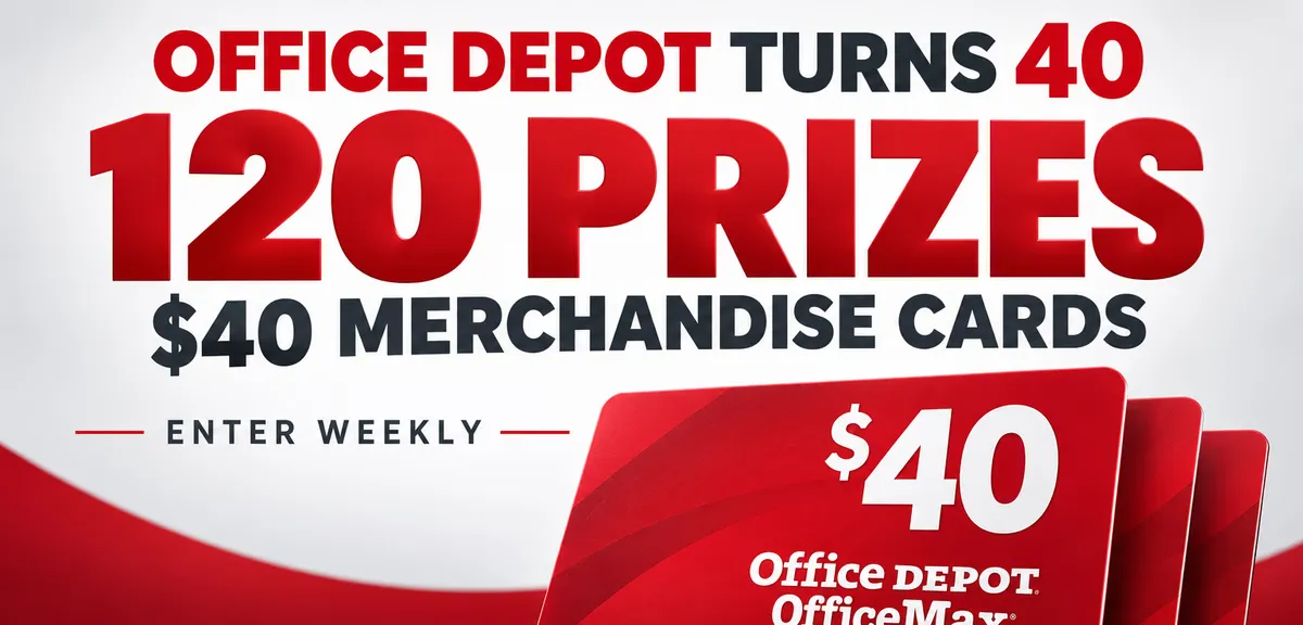 Free Office Depot $40 Merchandise Card Giveaway — 120 Winners