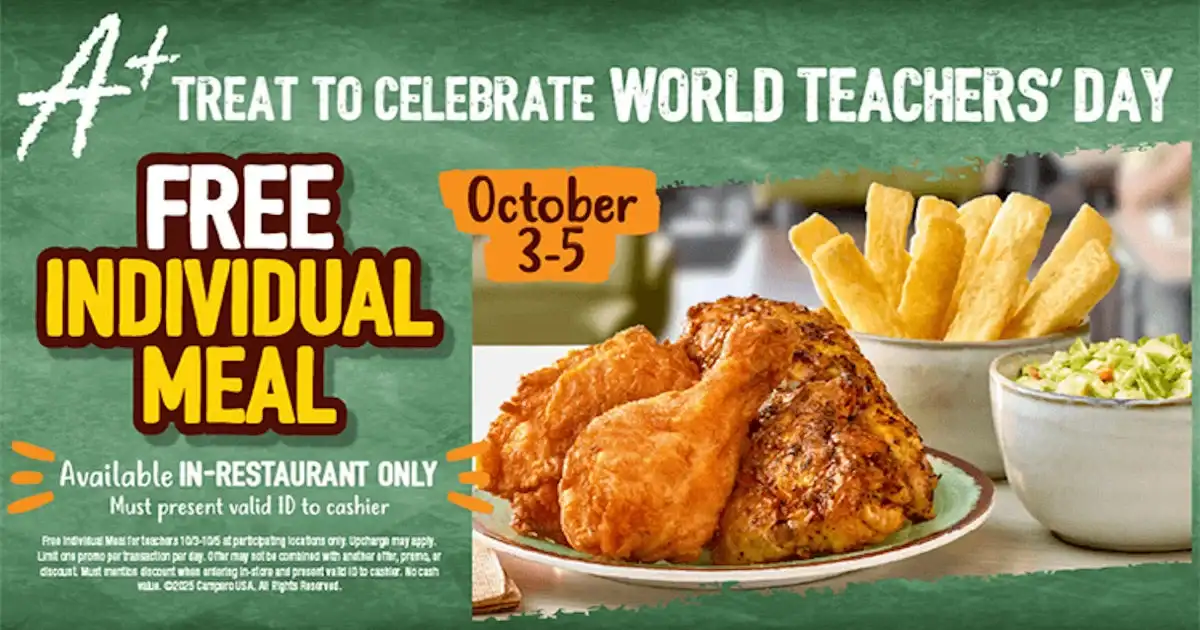 Free Pollo Campero Meal: 1 Amazing Deal for Teachers!