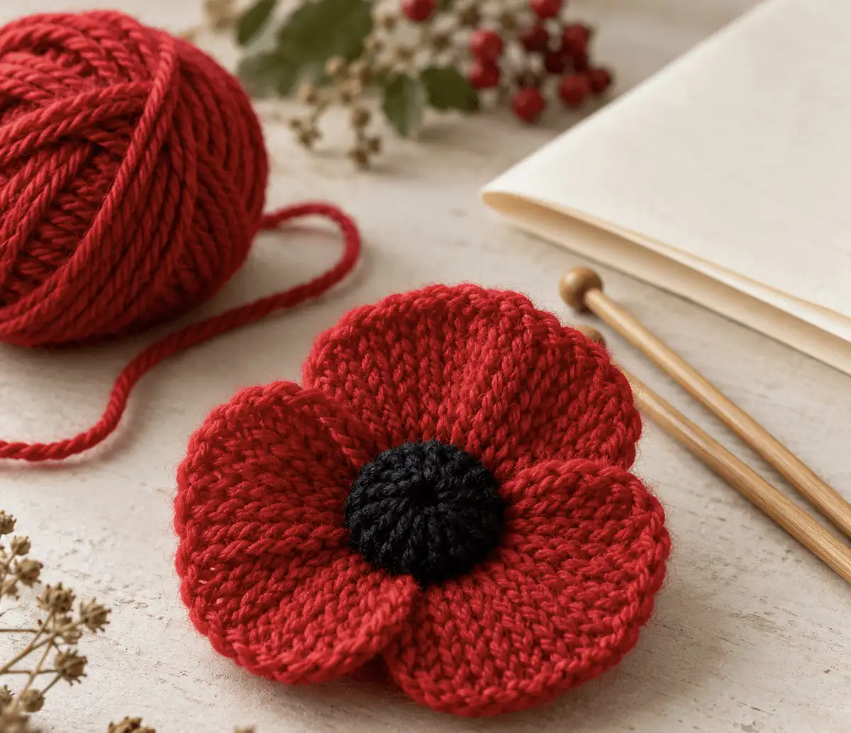 Free Poppy Knitting Pack: 5 Easy Patterns to Knit a Memorial Poppy!